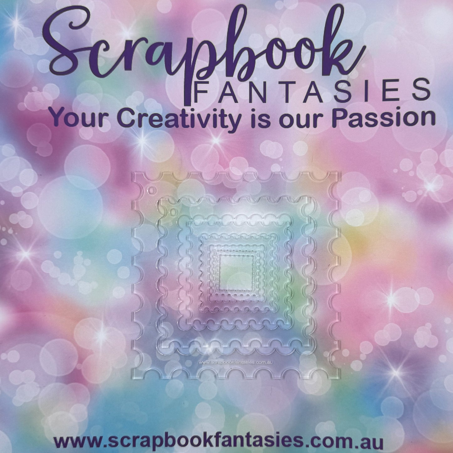 Scrapbook Fantasies Creative Template Set - Square Stamps and Scallops 1 (5 pieces)