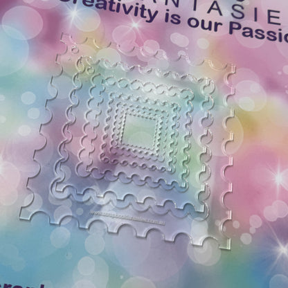 Scrapbook Fantasies Creative Template Set - Square Stamps and Scallops 1 (5 pieces)