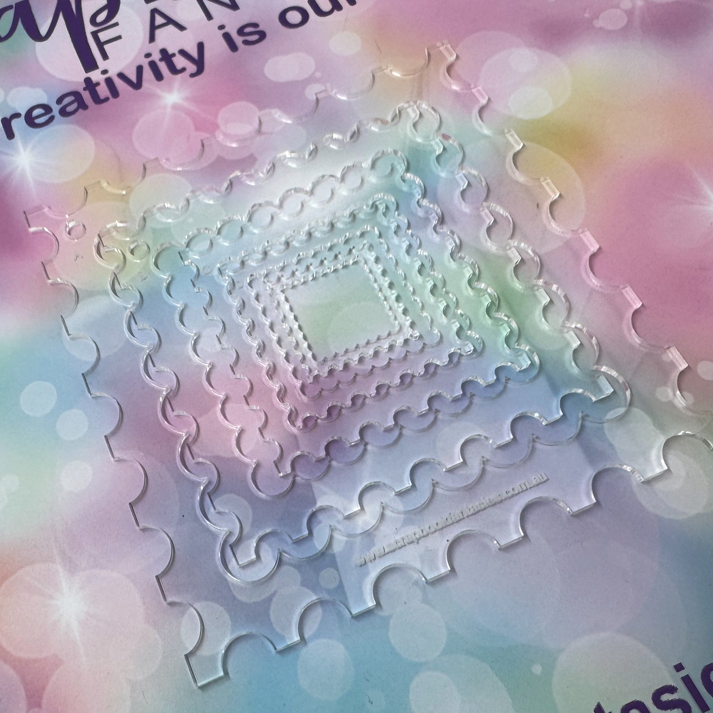 Scrapbook Fantasies Creative Template Set - Square Stamps and Scallops 1 (5 pieces)