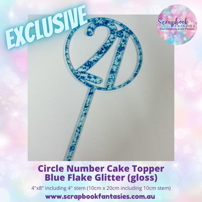 Circle Number Cake Topper - 4"x8" including 4" stem (10cm x 20cm including 10cm stem) - 3mm thick high-quality acrylic