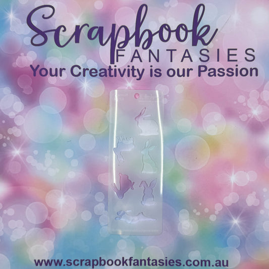 Scrapbook Fantasies Mini Border Stencil Template Mask - 2.25”x5.5” - Bunnies 1 627063