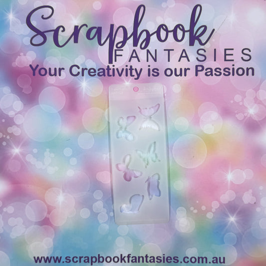 Scrapbook Fantasies Mini Border Stencil Template Mask - 2.25”x5.5” - Butterflies 1 627064