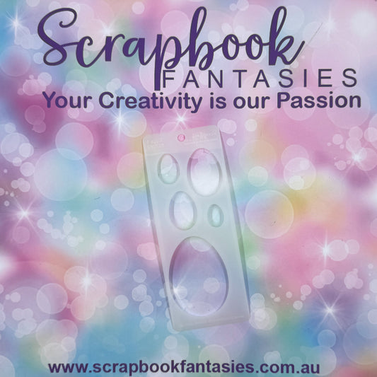 Scrapbook Fantasies Mini Border Stencil Template Mask - 2.25”x5.5” - Eggs 1 627062