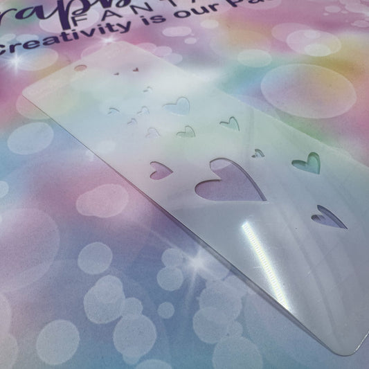 Scrapbook Fantasies Mini Border Stencil Template Mask - 2.25”x5.5” - Hearts 1 627061