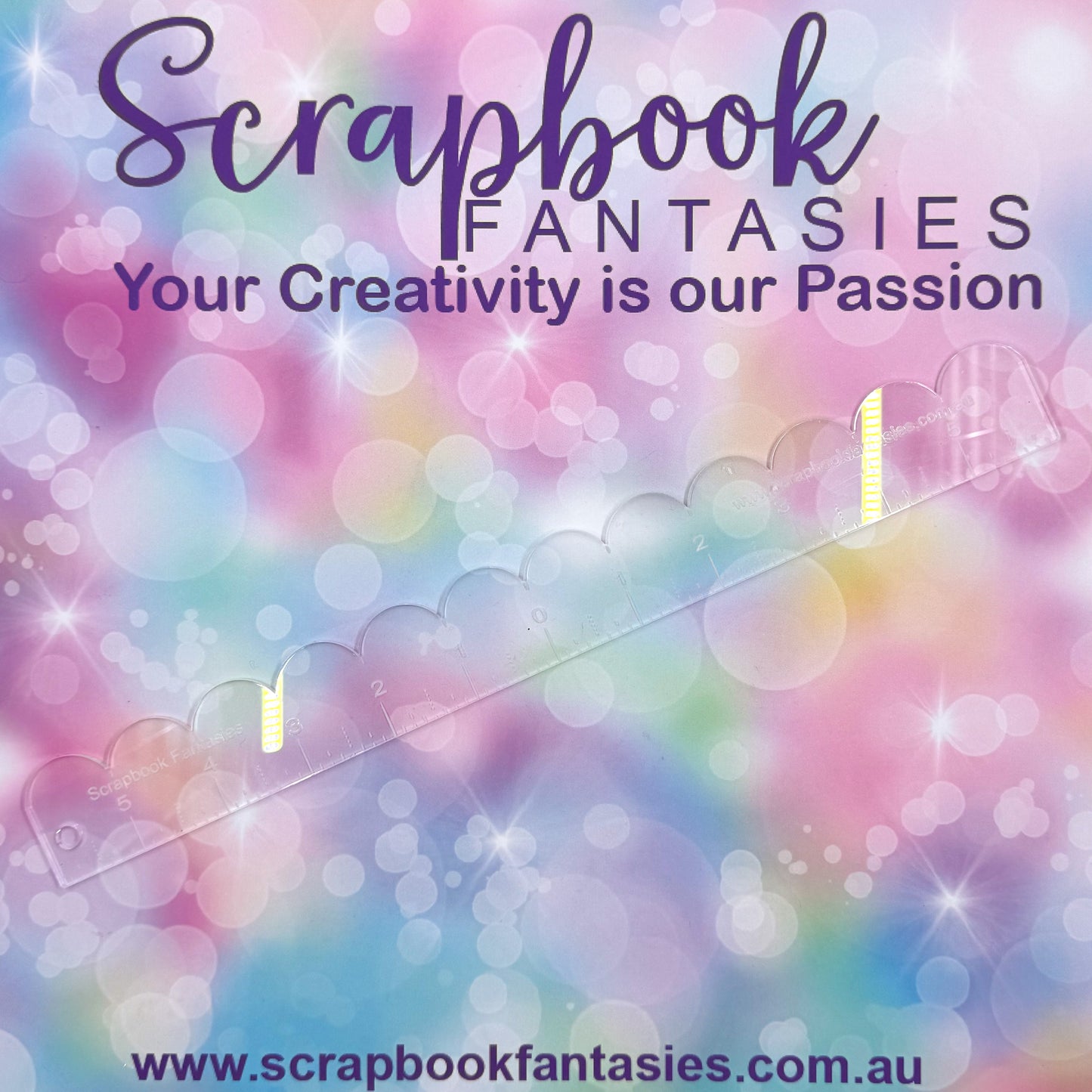 Scrapbook Fantasies Scallop Ruler - 12"x1" - Designed by Alicia Redshaw 20704