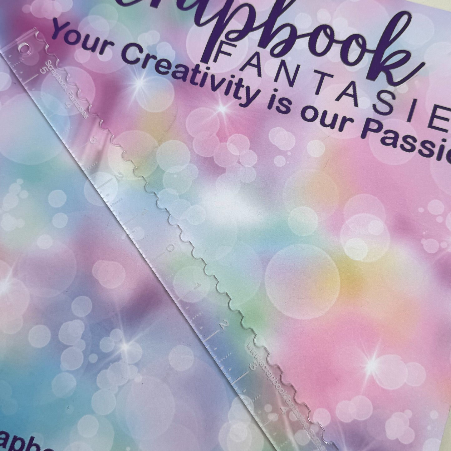 Scrapbook Fantasies Stamp-edge Ruler - 12"x1" - Designed by Alicia Redshaw