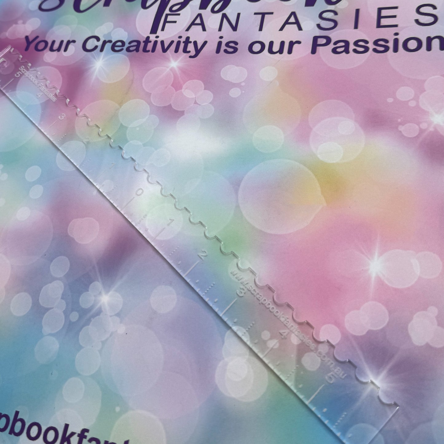 Scrapbook Fantasies Stamp-edge Ruler - 12"x1" - Designed by Alicia Redshaw