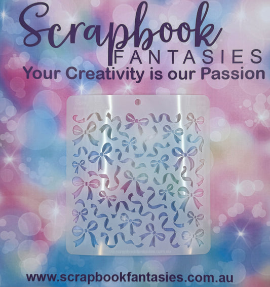 Scrapbook Fantasies Stencil Template Mask - 5.5”x5.5” - Bows 768126
