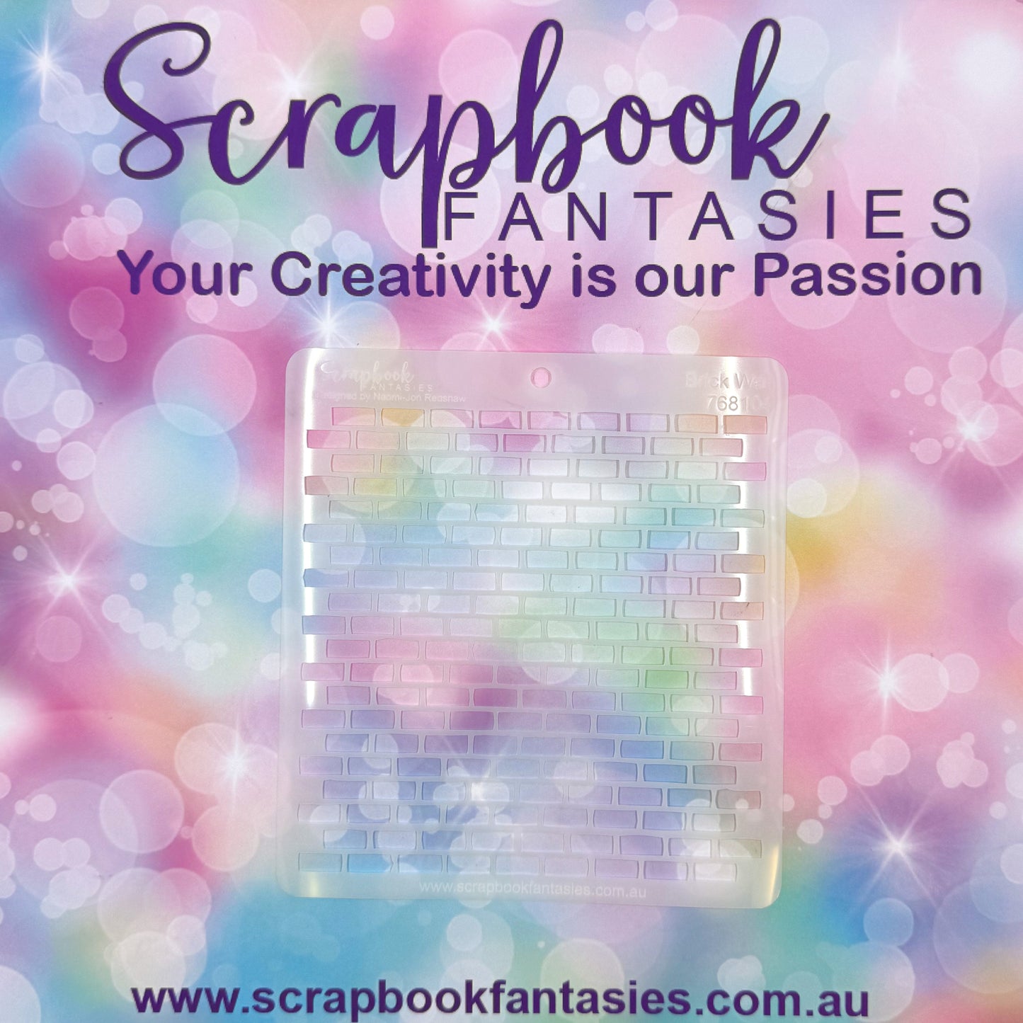 Scrapbook Fantasies Stencil Template Mask - 5.5”x5.5” - Brickwall 768104