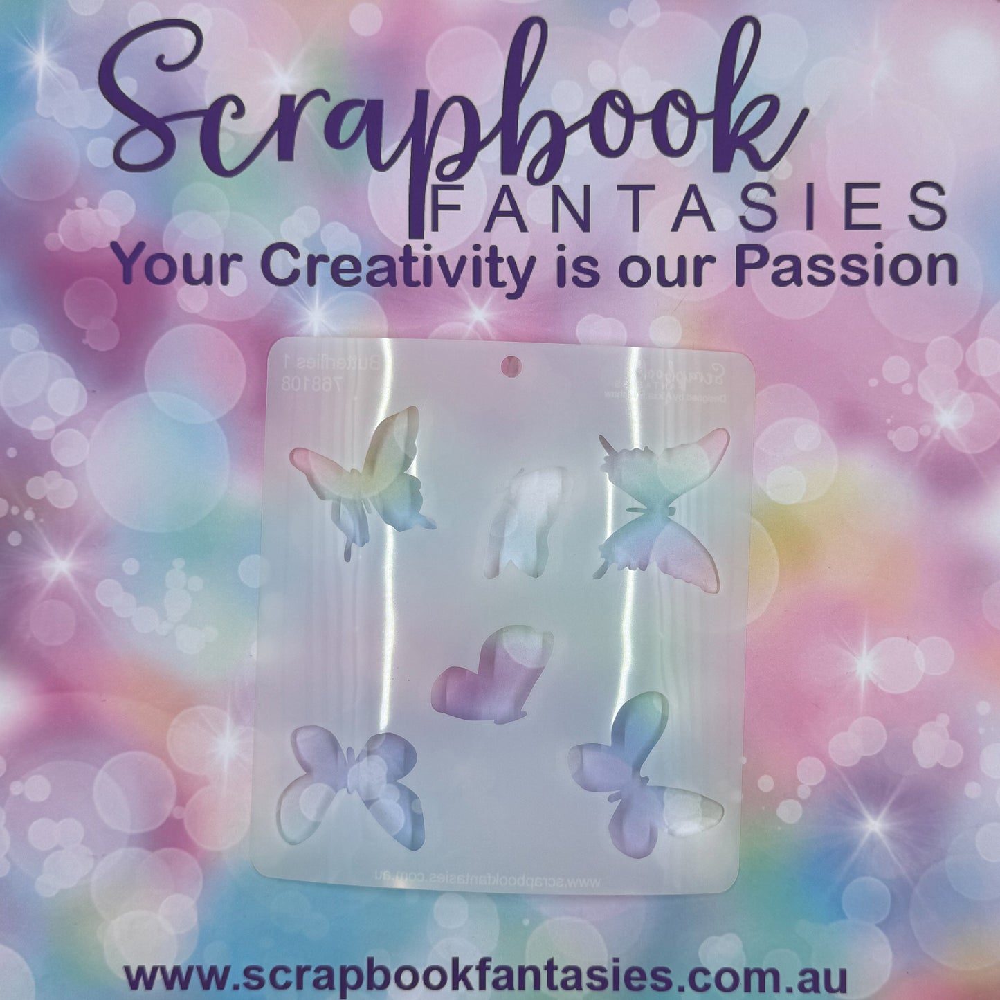 Scrapbook Fantasies Stencil Template Mask - 5.5”x5.5” - Butterflies 1 768108