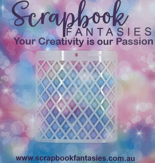 Scrapbook Fantasies Stencil Template Mask - 5.5”x5.5” - Criss Cross Lattice 768129
