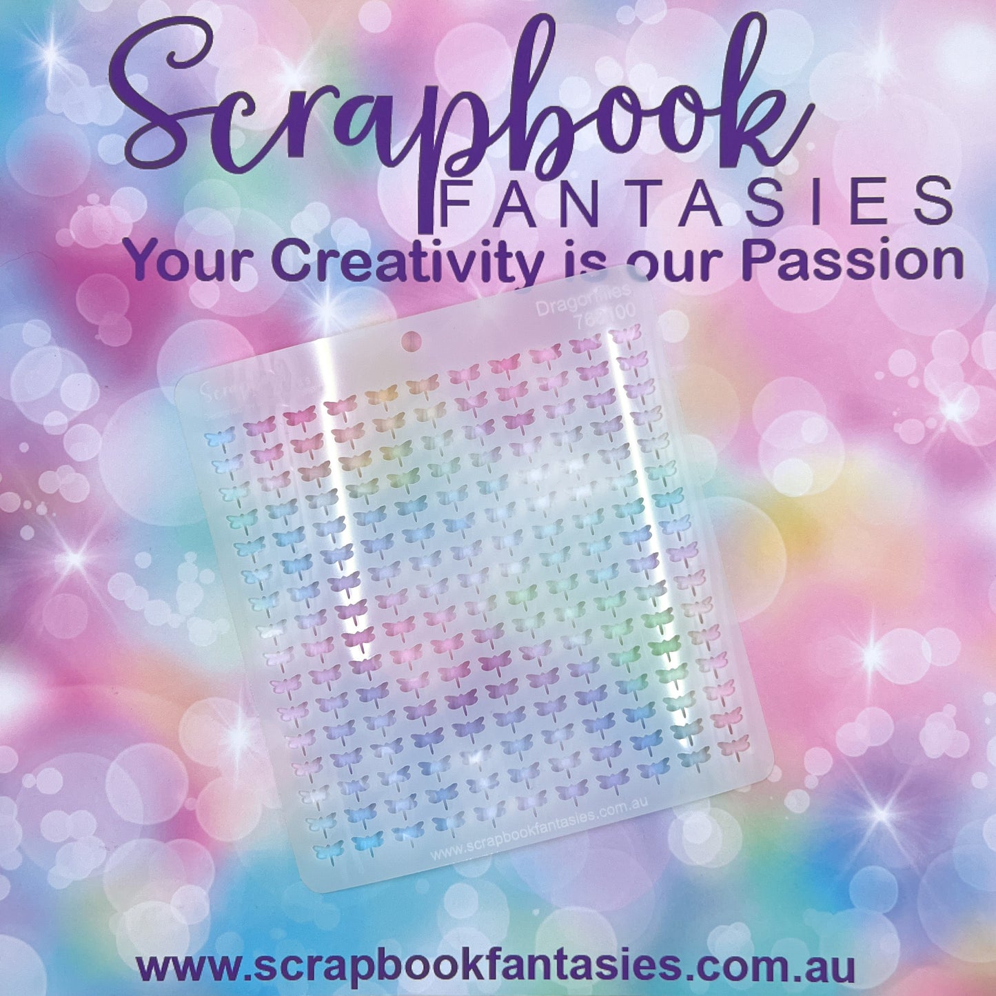 Scrapbook Fantasies Stencil Template Mask - 5.5”x5.5” - Dragonflies 768100