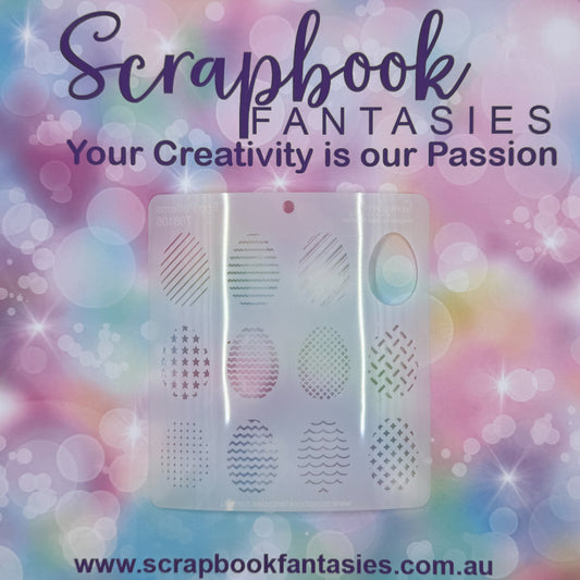 Scrapbook Fantasies Stencil Template Mask - 5.5”x5.5” - Egg Patterns 768106