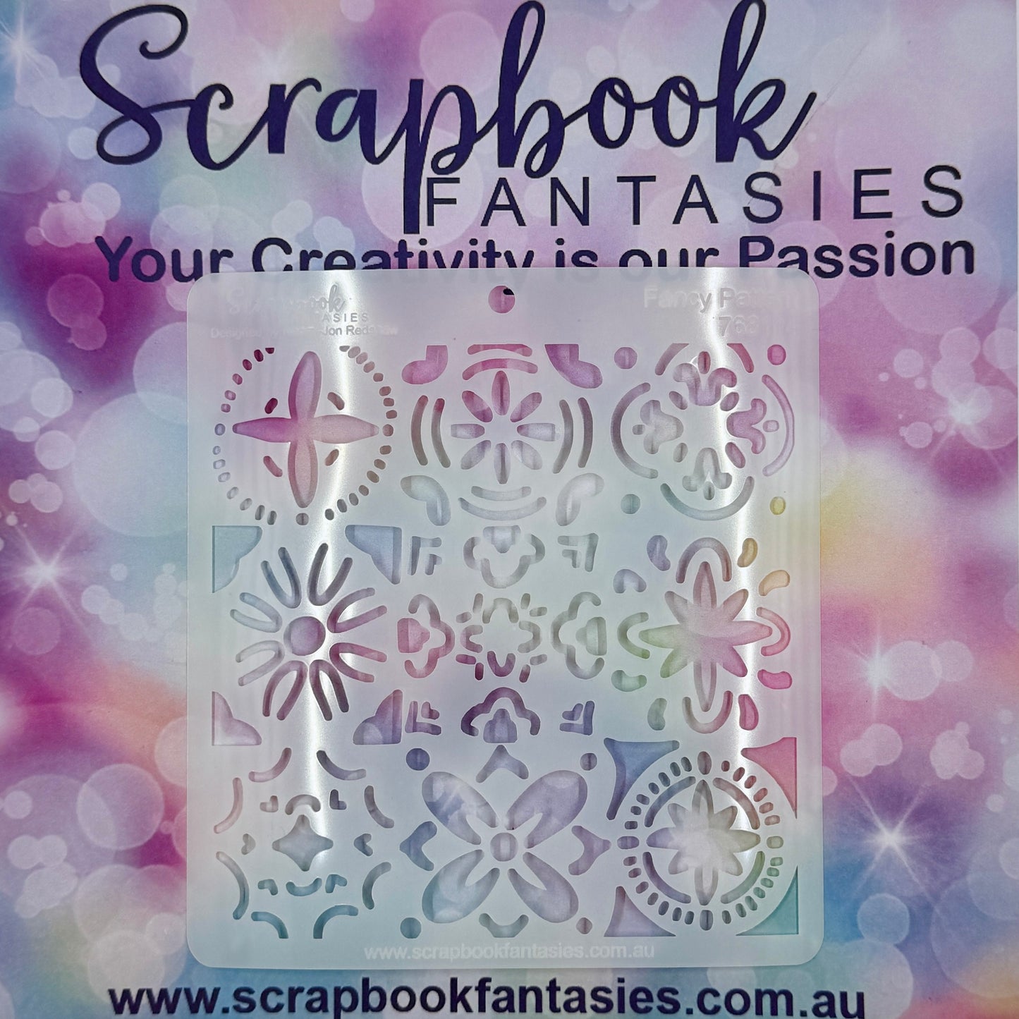 Scrapbook Fantasies Stencil Template Mask - 5.5”x5.5” - Fancy Pattern 768114