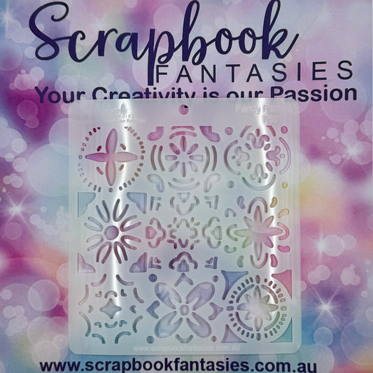 Scrapbook Fantasies Stencil Template Mask - 5.5”x5.5” - Fancy Pattern 768114