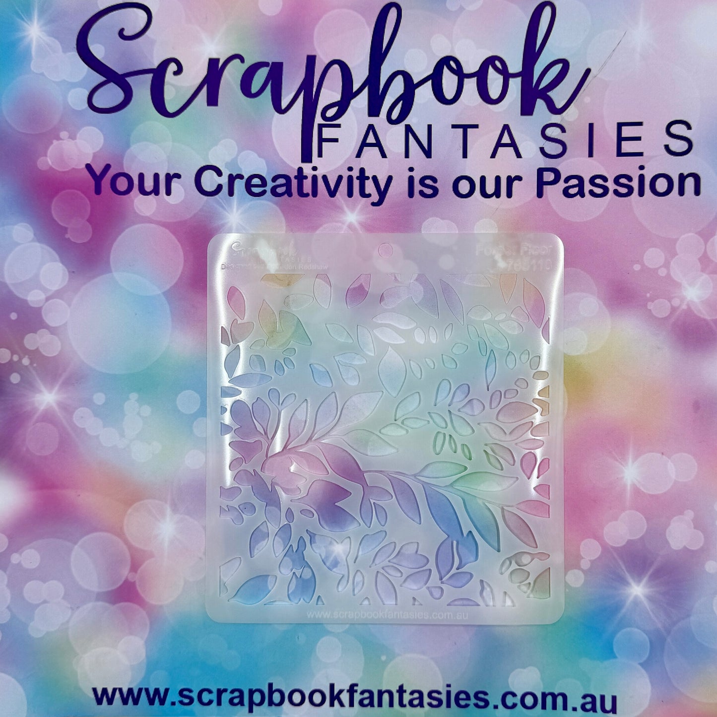Scrapbook Fantasies Stencil Template Mask - 5.5”x5.5” - Forest Floor 768110
