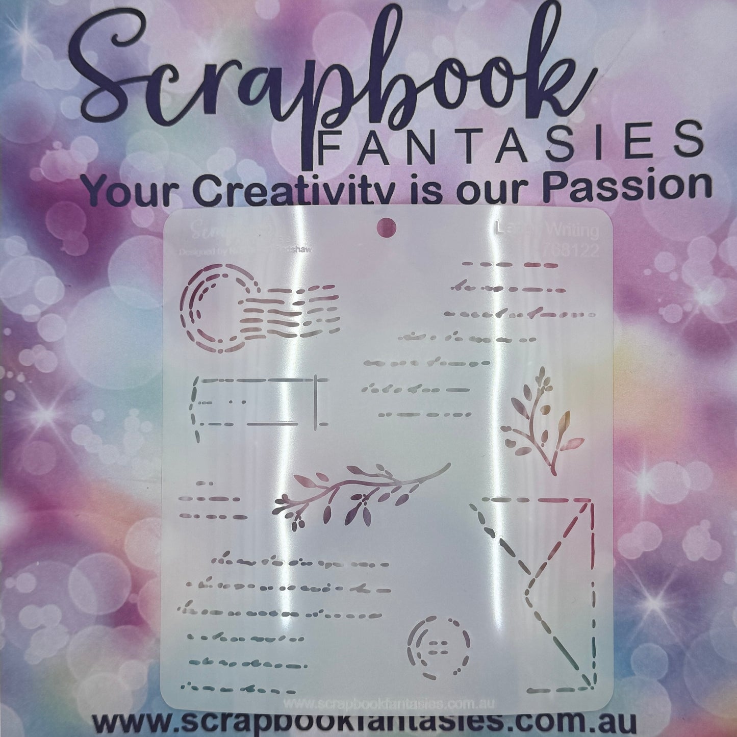 Scrapbook Fantasies Stencil Template Mask - 5.5”x5.5” - Letter Writing 768122