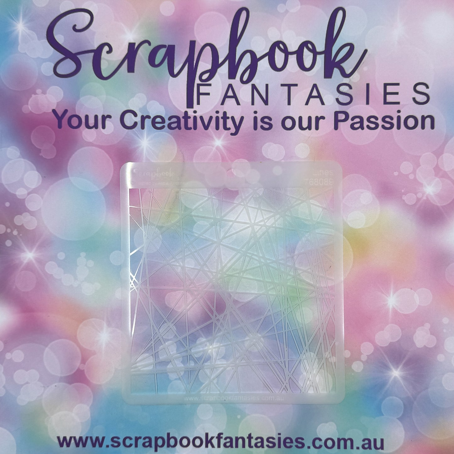 Scrapbook Fantasies Stencil Template Mask - 5.5”x5.5” - Lines 768089