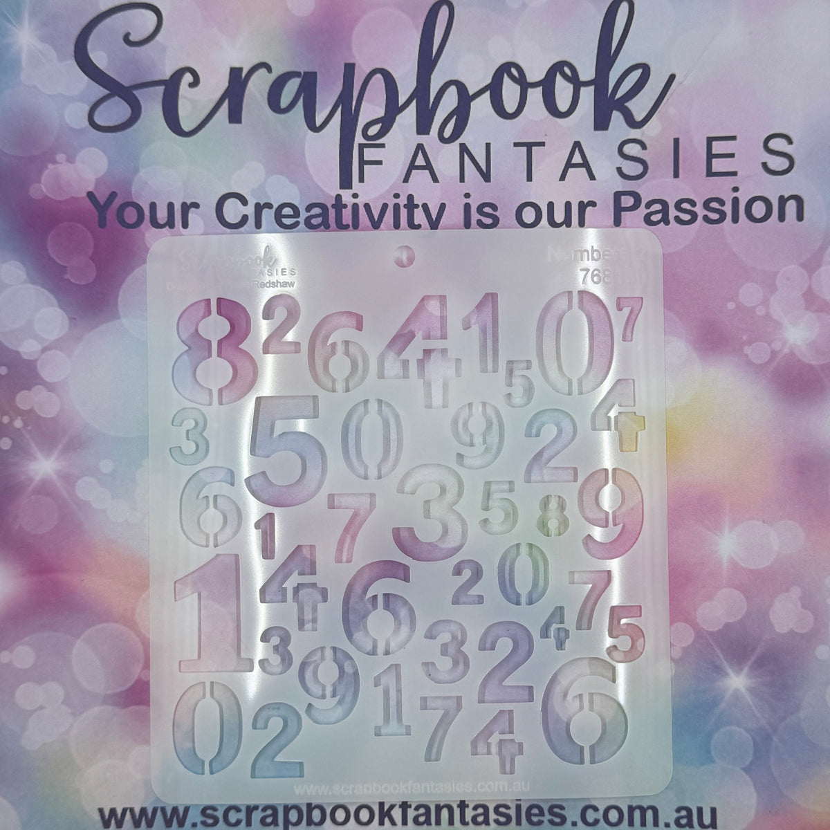 Scrapbook Fantasies Stencil Template Mask - 5.5”x5.5” - Numbers 2 768131