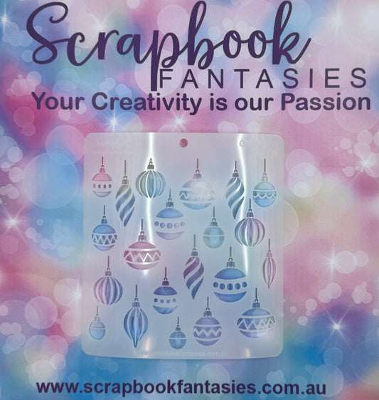 Scrapbook Fantasies Stencil Template Mask - 5.5”x5.5” - Ornaments 768128