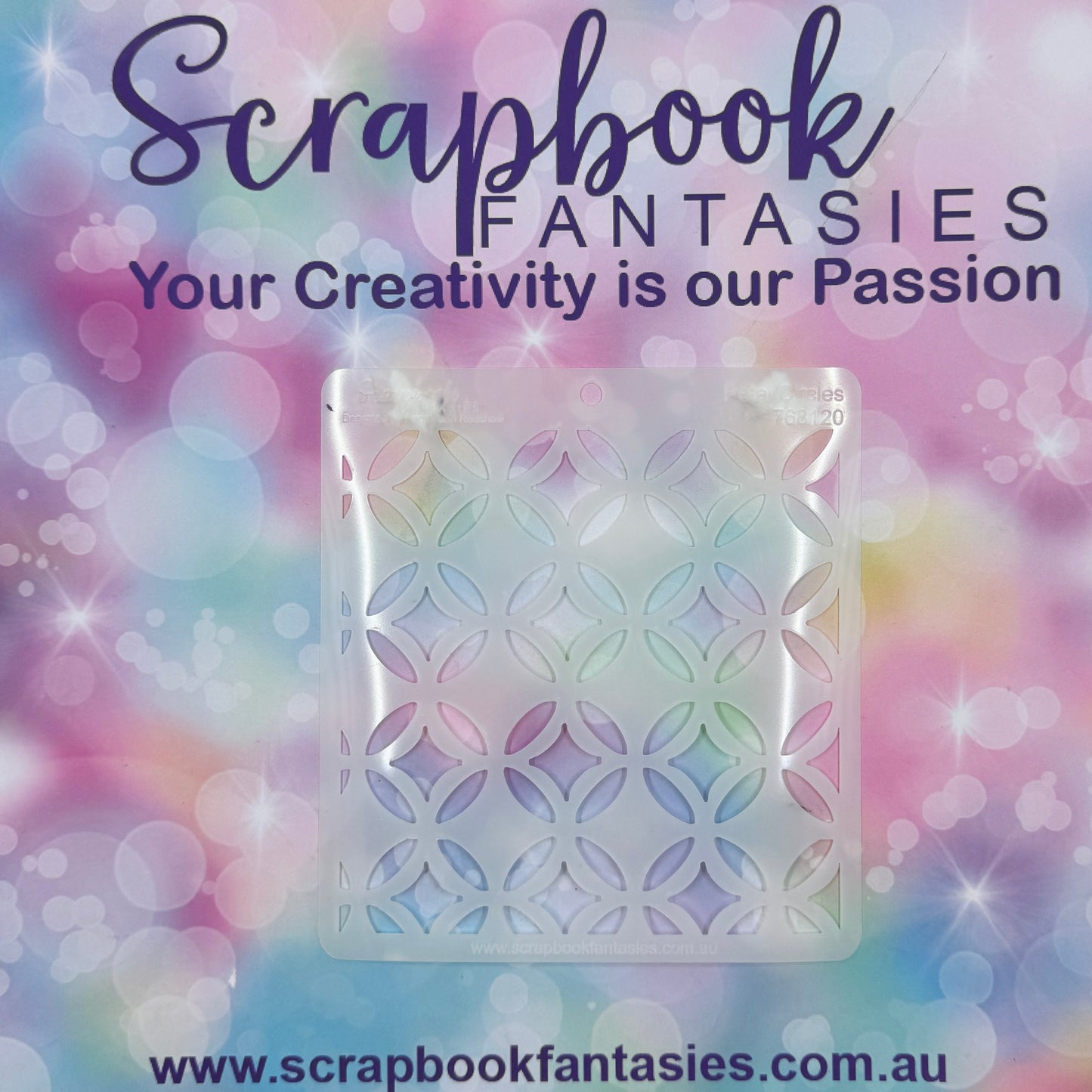 Scrapbook Fantasies Stencil Template Mask - 5.5”x5.5” - Petal Circles 768120