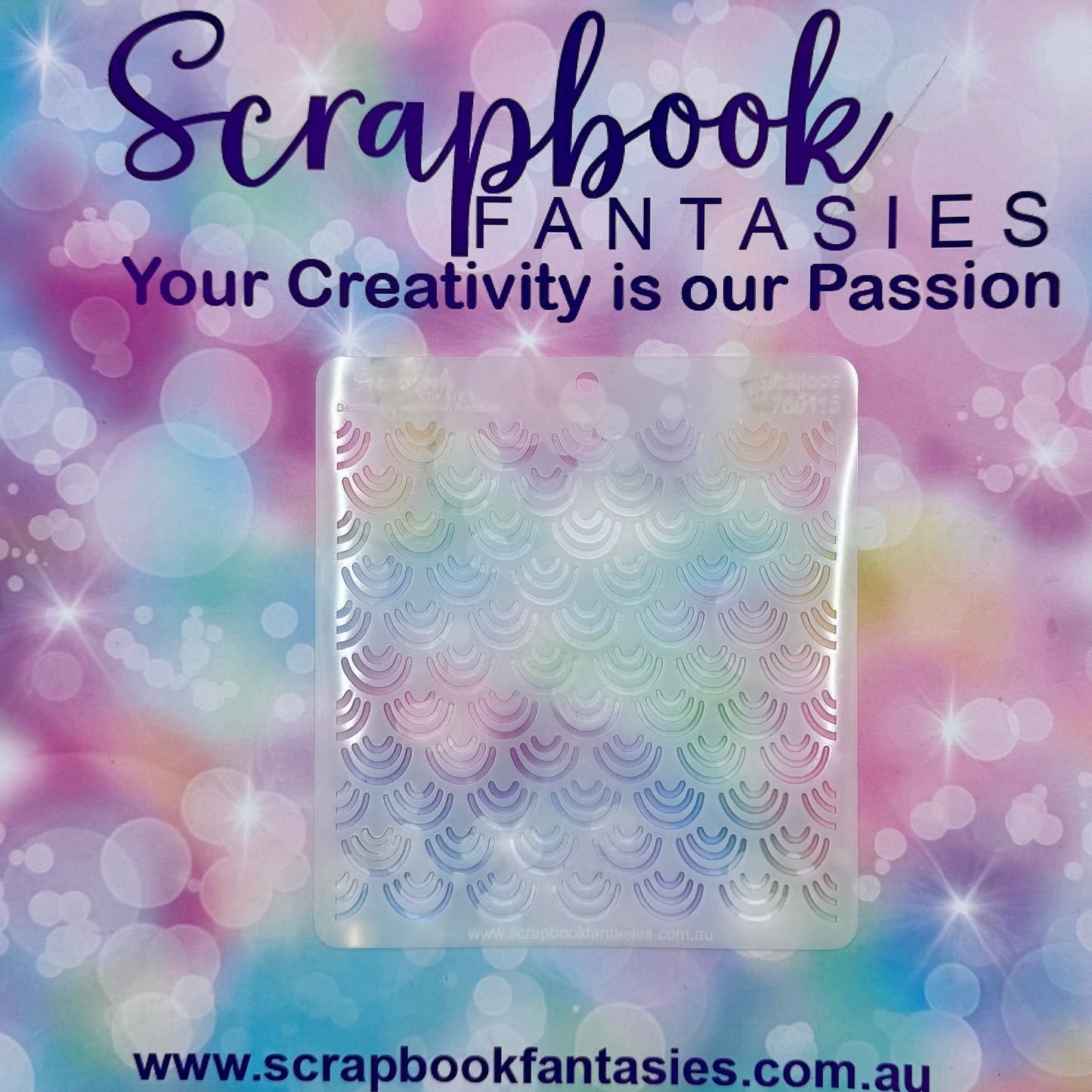 Scrapbook Fantasies Stencil Template Mask - 5.5”x5.5” - Scallops 768115