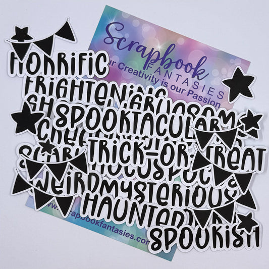 Spooktacular Colour-Cuts - Black Words (27 pieces) 20755