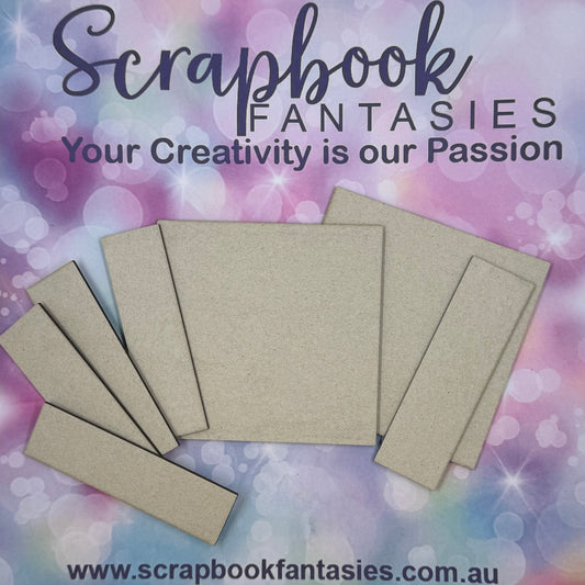 Sticky Note Cover Set - 3 5/8"x3 5/8" (7 pieces) High-quality 1.8mm Chipboard snb33