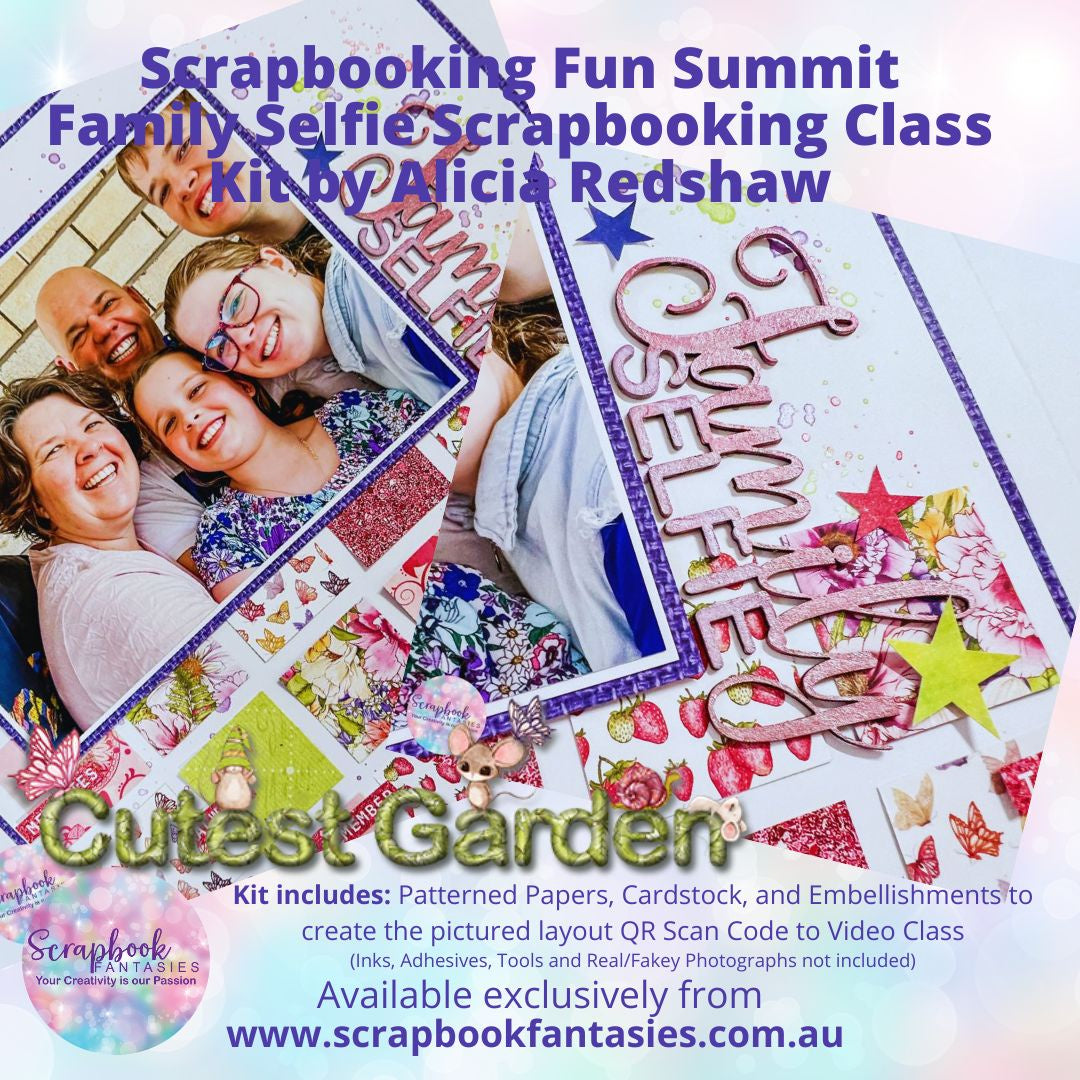 Family Selfie Patchwork Layout Scrapbooking Class Kit - Scrapbooking Fun Summit - June 2024