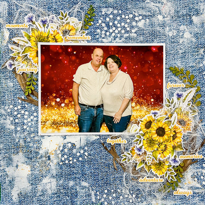 Sunflower Wreath Friday Night Scrap-Along Scrapbook Layout Kit by Alicia Redshaw - 16 January 2026