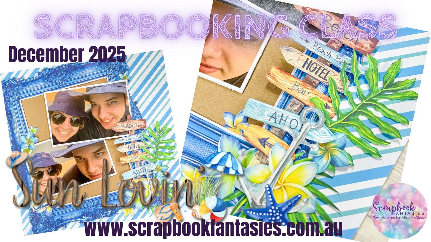 Sunlovin' Blue Frame Scrap-Along Scrapbook Layout Kit by Alicia Redshaw - 30 December 2025