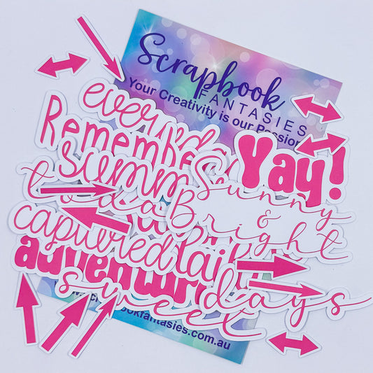 Sunny Days Colour-Cuts - Everyday Words - Hot Pink (24 pieces) 20565