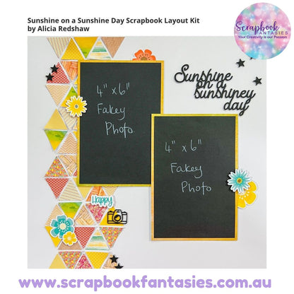 Sunshine on a Sunshiney Day Scrapbook Layout Kit by Alicia Redshaw