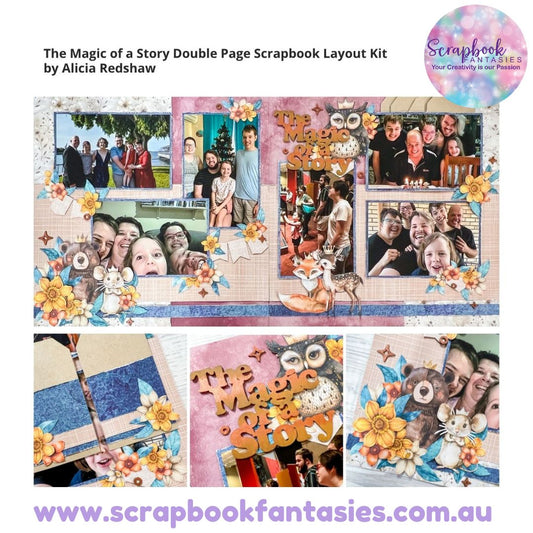 The Magic of a Story Double Page Scrapbook Layout Kit by Alicia Redshaw