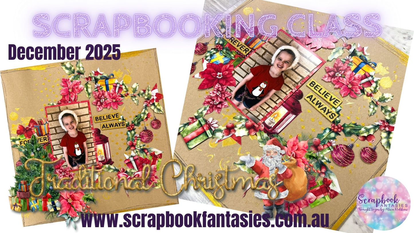 Traditional Christmas Friday Night Scrap-Along Scrapbook Layout Kit by Naomi-Jon Redshaw - 5 December 2025