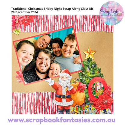 Traditional Christmas Shaker Layout Friday Night Scrap-Along Kit Alicia Redshaw - Friday 20 December 2024