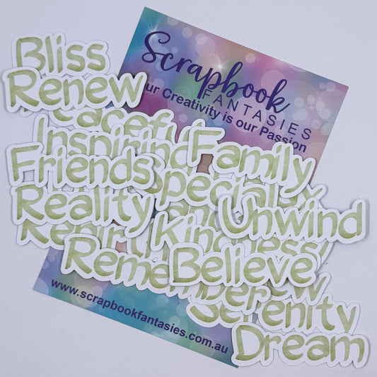 Tranquility - Peach Whimsy Words Colour-Cuts (20 pieces) 20848