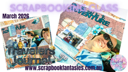 Travelling Adventures Friday Night Scrap-Along Scrapbook Layout Kit by Alicia Redshaw - 27 March 2026