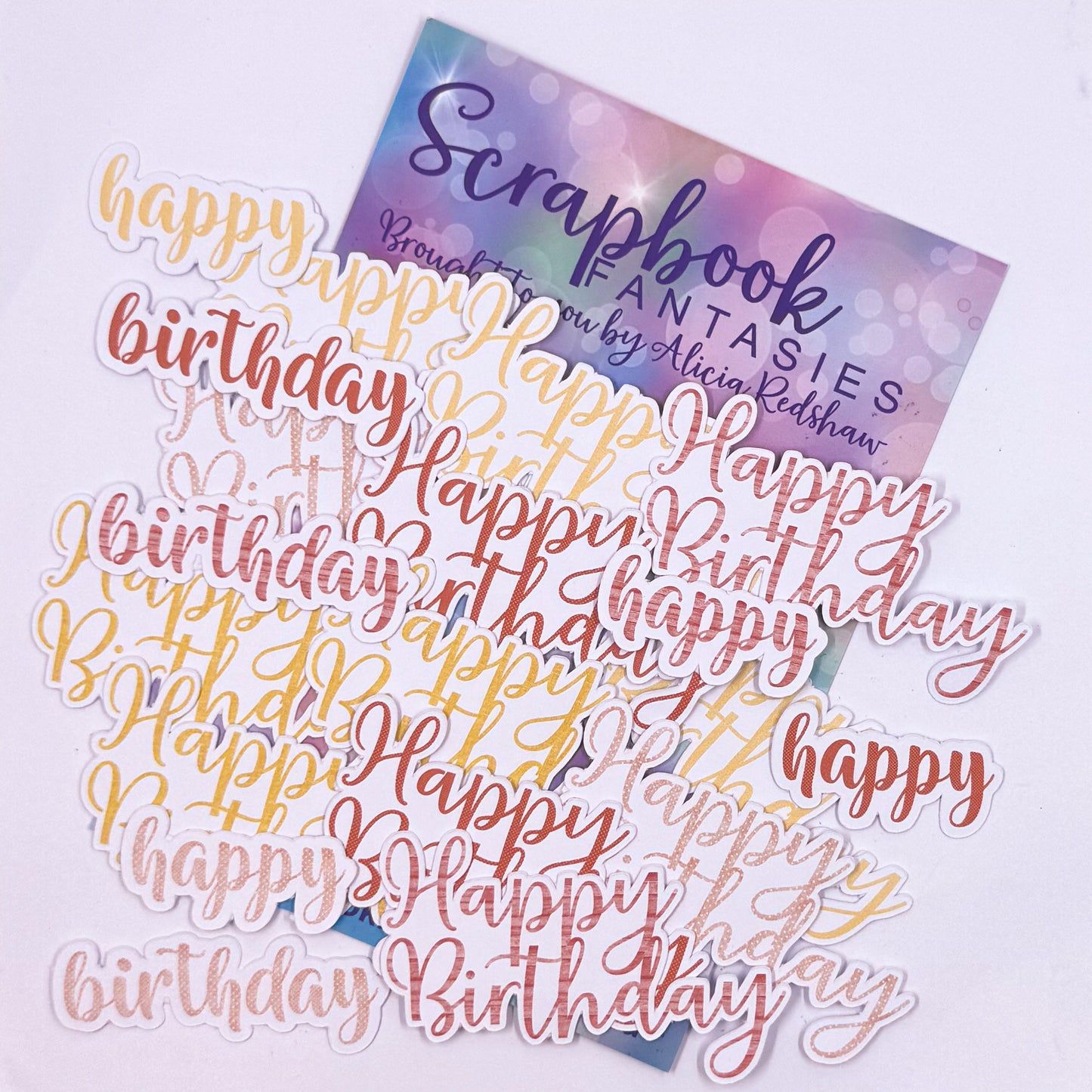 Tropical - Happy Birthday Sentiments Colour-Cuts (19 pieces) 20770