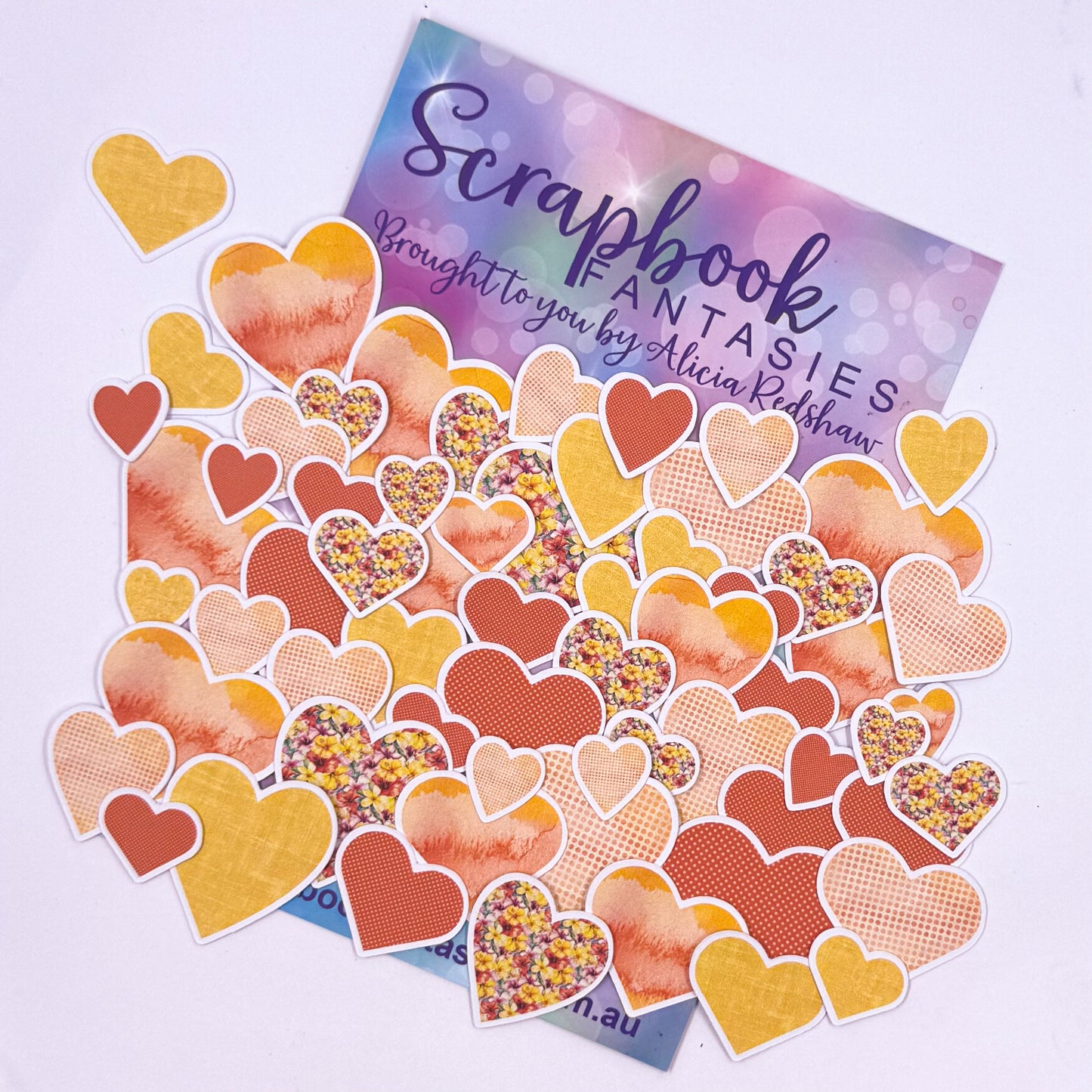 Tropical Colour-Cuts - Lots of Hearts (over 60 pieces) 20771