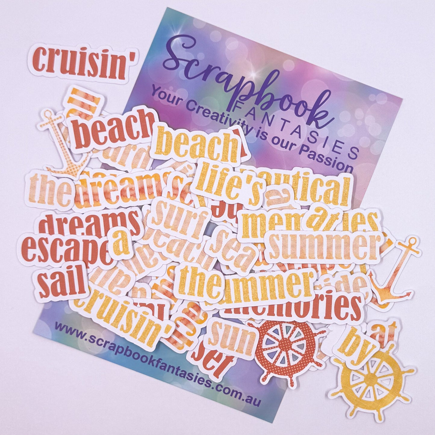 Tropical Colour-Cuts - Nautical Words (64 pieces) 20732