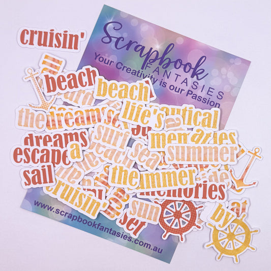 Tropical Colour-Cuts - Nautical Words (64 pieces) 20732