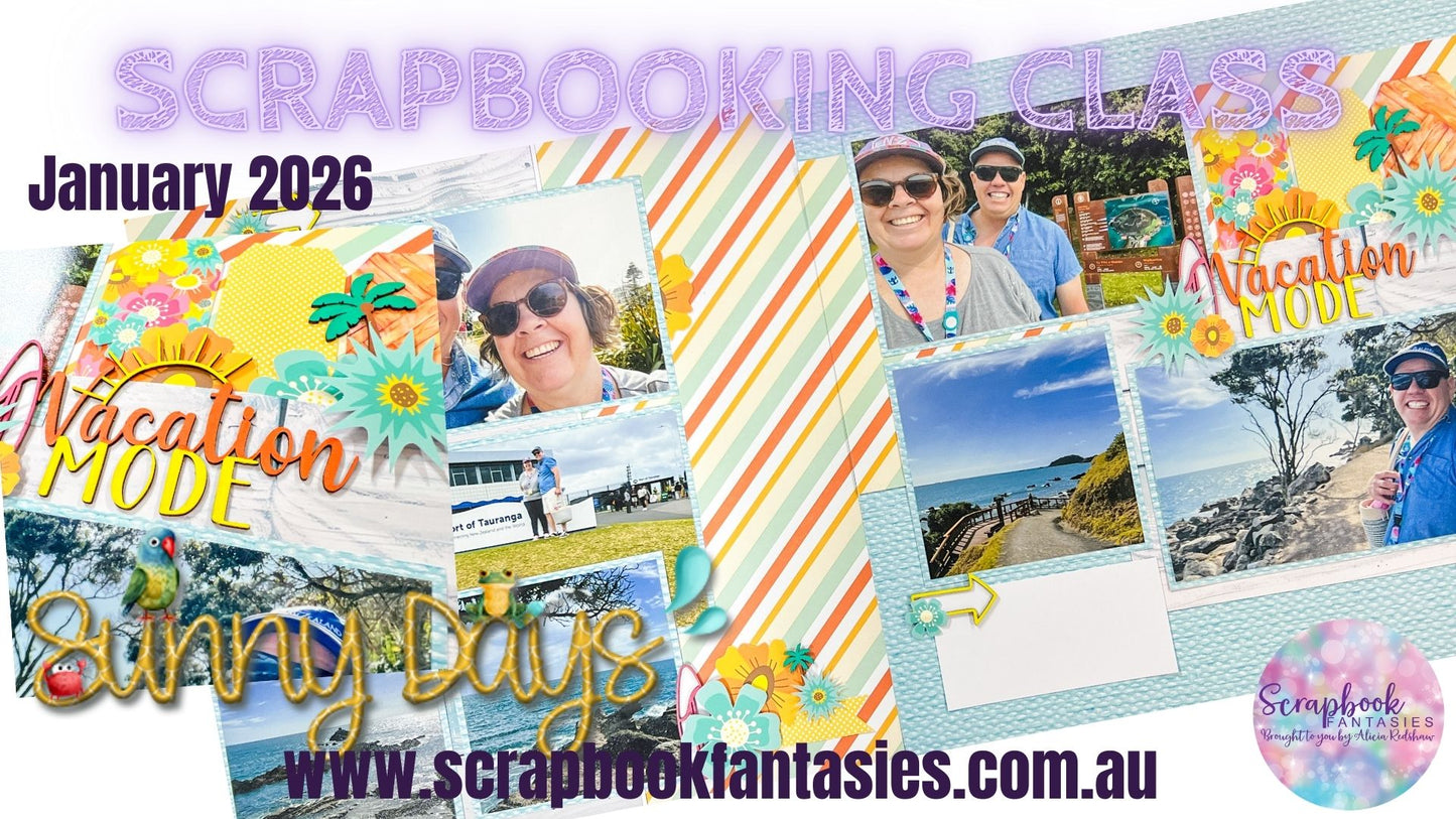 Vacation Mode Friday Night Scrap-Along Scrapbook Layout Kit by Alicia Redshaw - 9 January 2026
