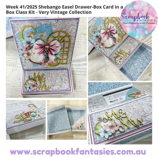 Very Vintage Shebango Easel Drawer-Box Card in a Box - ScrapBox Week - Week 41/2025