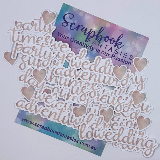 Vintage Easter - Colour-Cuts Words 3 - Pale Pink (38 pieces) 20818