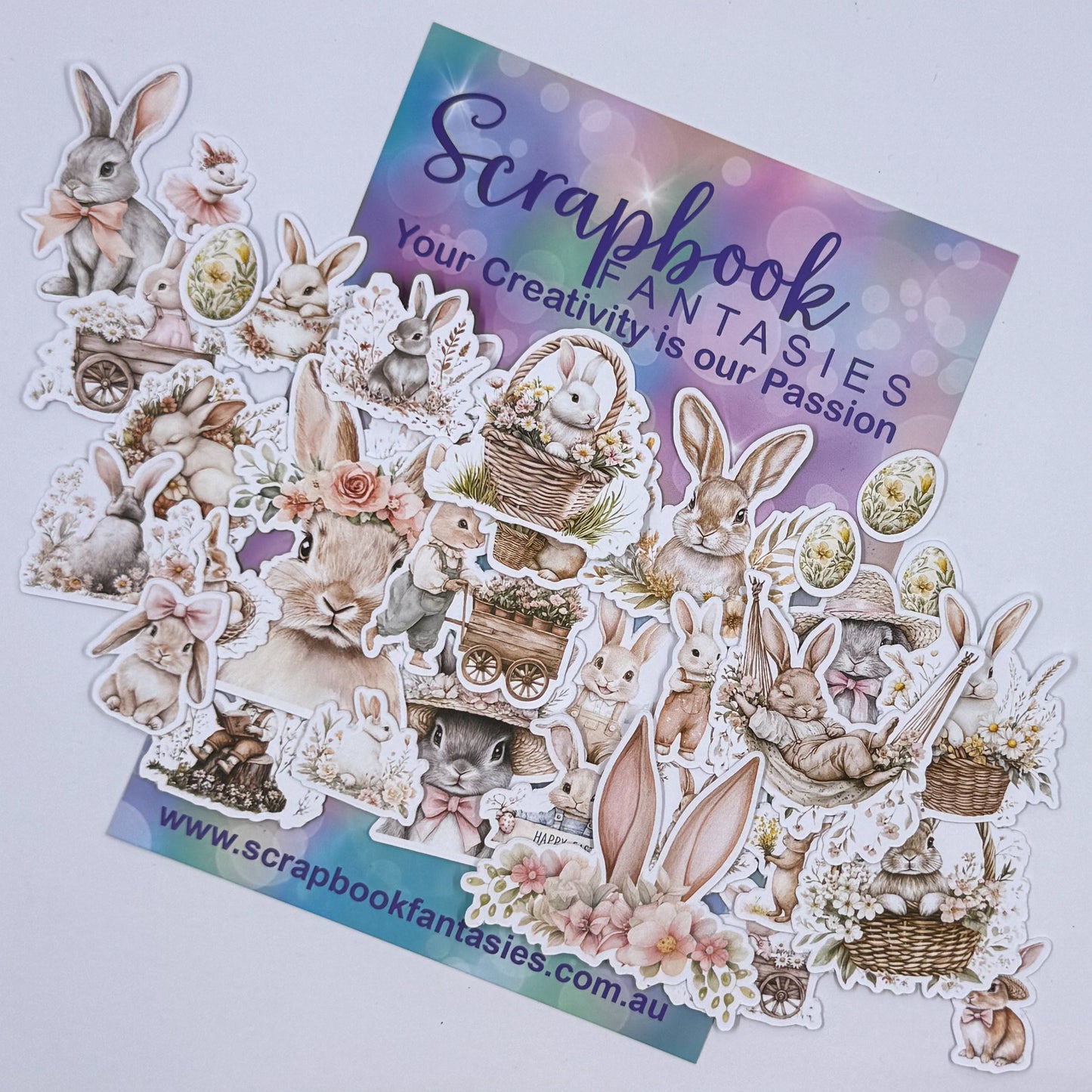 Vintage Easter Colour-Cuts - Bunnies 2 (over 30 pieces) 20789