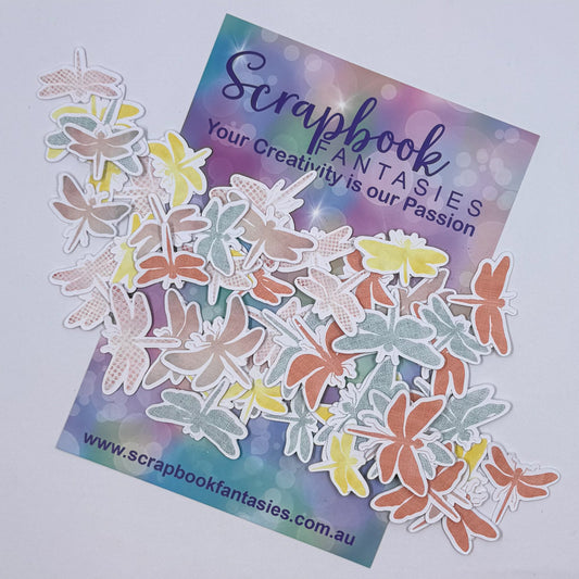 Vintage Easter Colour-Cuts - Dragonflies (over 50 pieces) 20816