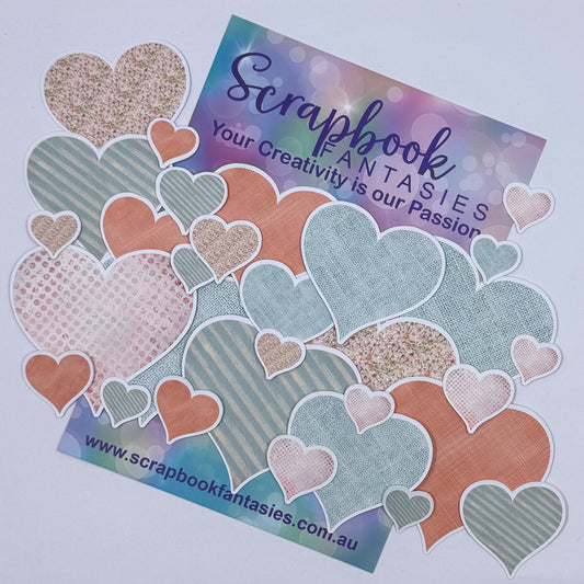 Vintage Easter Colour-Cuts - Hearts 2 (30 pieces) 20805