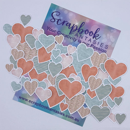 Vintage Easter Colour-Cuts - Lots of Hearts (over 60 pieces) 20799