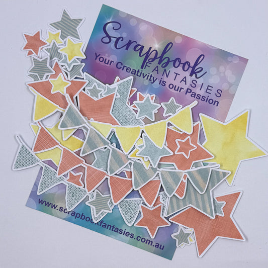 Vintage Easter Colour-Cuts - Stars & Banners (over 50 pieces) 20813